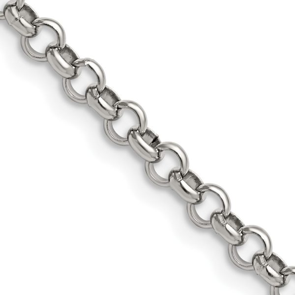 Stainless Steel Polished 4.6mm 24in Rolo Chain