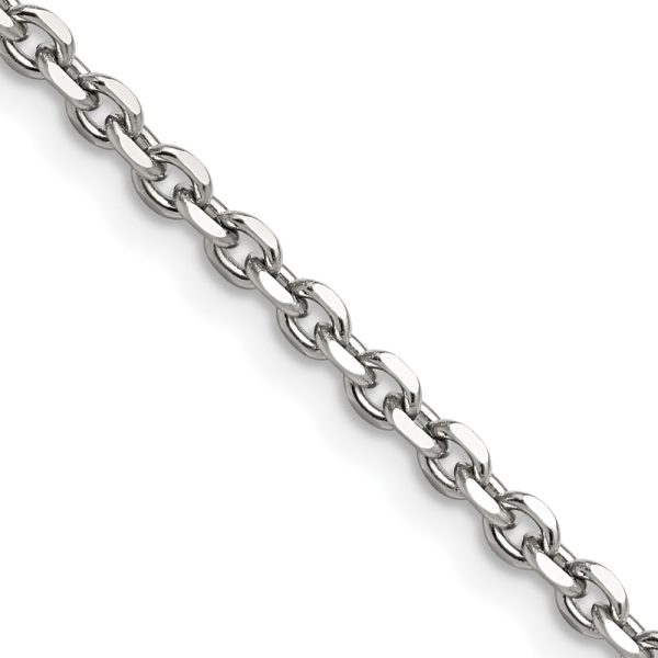 Stainless Steel Polished 3.4mm 24in Cable Chain