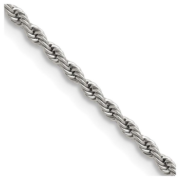 Stainless Steel Polished 2.4mm 18 inch Rope Chain