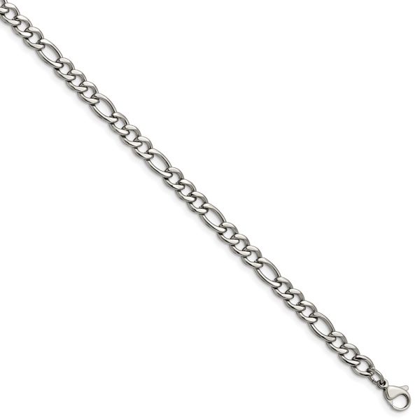 Stainless Steel Polished 5.3mm 20in Figaro Chain