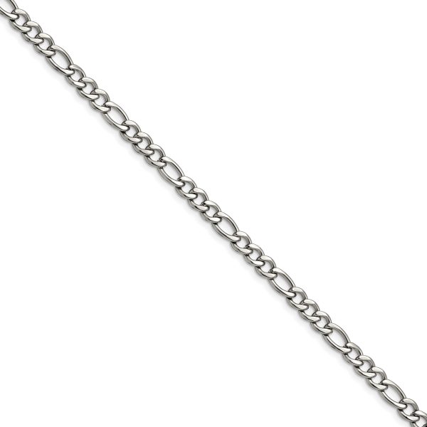 Stainless Steel Polished 5.3mm 20in Figaro Chain - Image 2