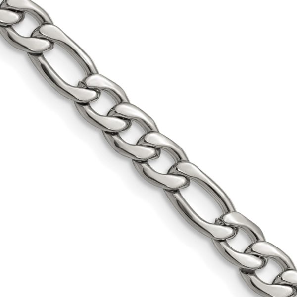 Stainless Steel Polished 6.3mm 20in Figaro Chain