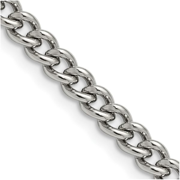 Stainless Steel Polished 5.3mm 30in Round Curb Chain