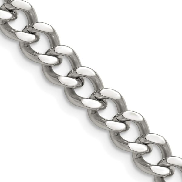 Stainless Steel Polished 7.5mm 22in Curb Chain