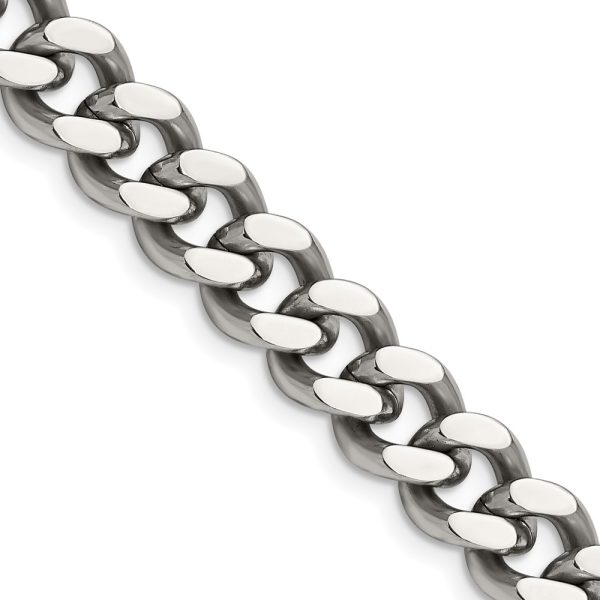 Stainless Steel Polished 9.5mm 24in Curb Chain