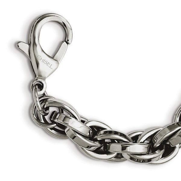 Stainless Steel Polished Oval Link 24in Necklace - Image 3