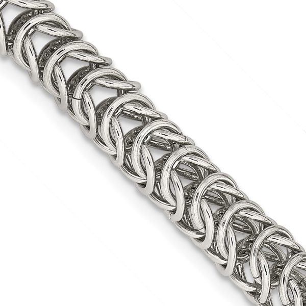 Stainless Steel Polished Fancy Link 18in Necklace