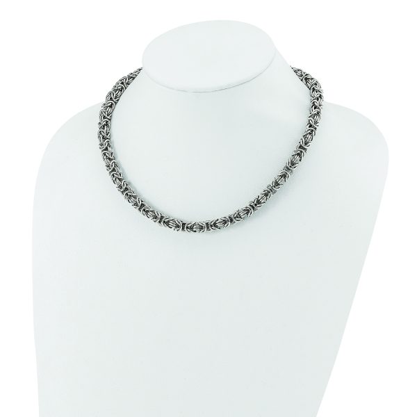 Stainless Steel Polished Fancy Link 18in Necklace - Image 3