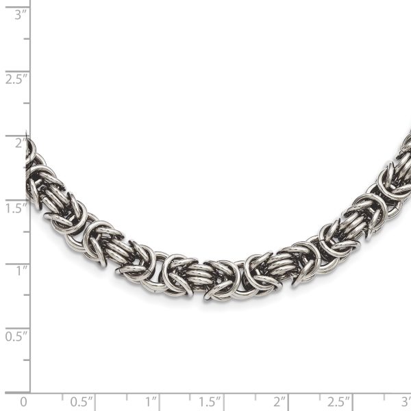 Stainless Steel Polished Fancy Link 18in Necklace - Image 5