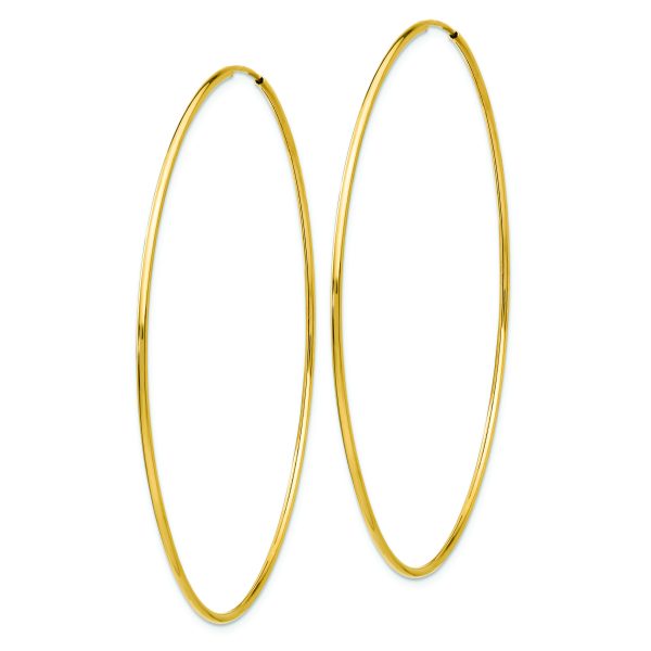 14k Polished Endless Tube Hoop Earrings - Image 2