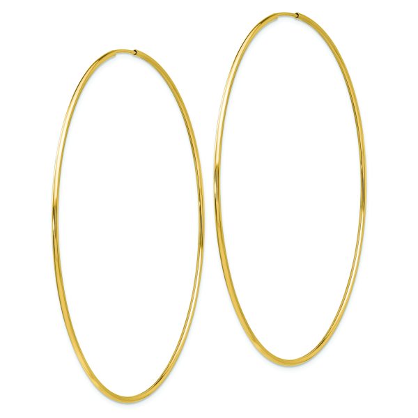 14k Polished Endless Tube Hoop Earrings - Image 2