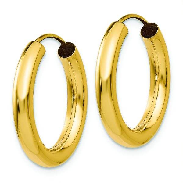 14k Polished Endless Tube Hoop Earrings - Image 2