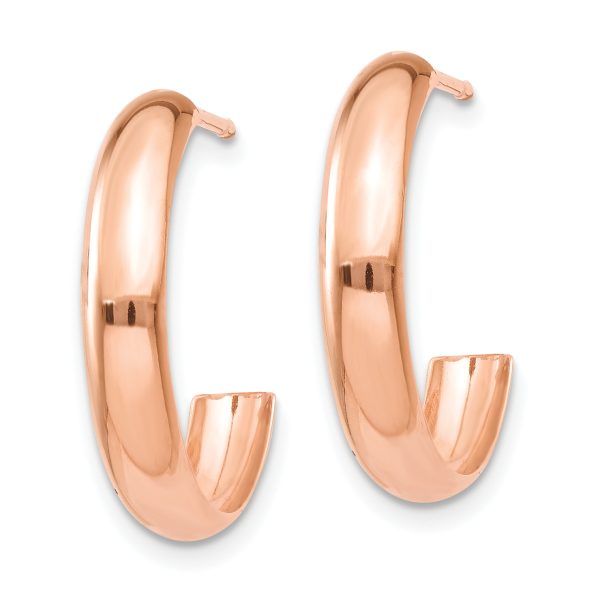 14k Rose Gold Polished Hoop Earrings - Image 2