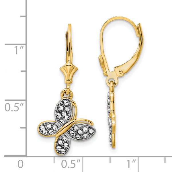 14k & White Rhodium D/C Fancy Butterfly Earrings - Image 3