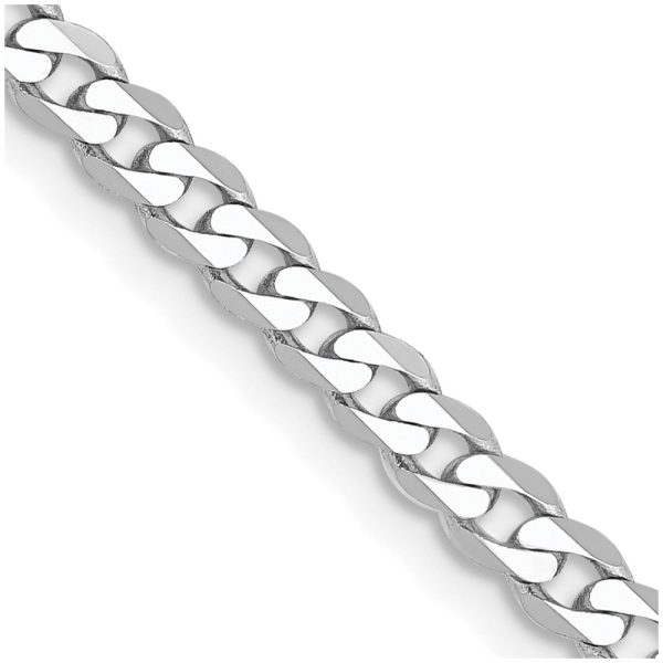 14k WG 2.9mm Flat Beveled Curb Chain