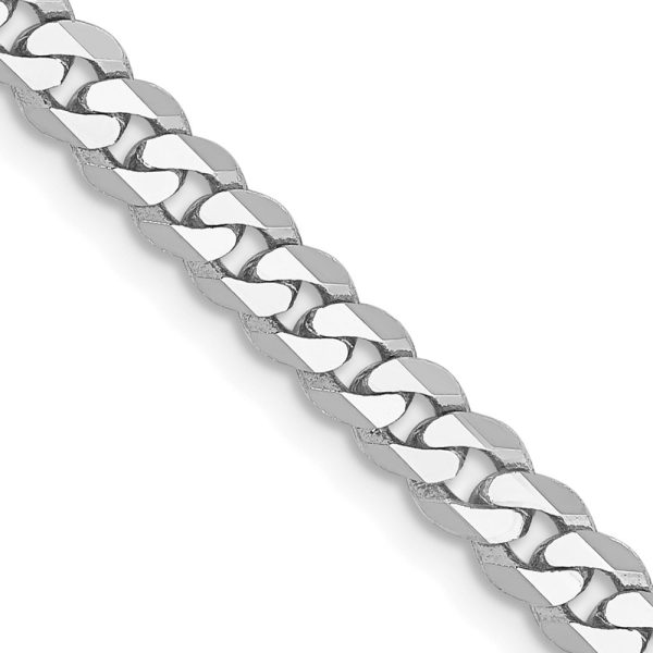 14k WG 3.9mm Flat Beveled Curb Chain