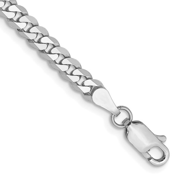 14k WG 3.9mm Flat Beveled Curb Chain