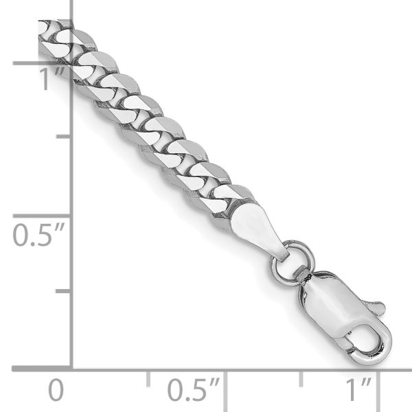 14k WG 3.9mm Flat Beveled Curb Chain - Image 2