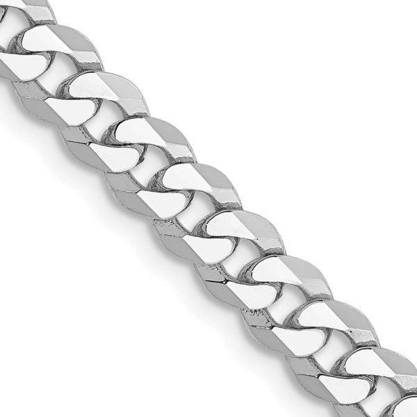 14k WG 4.75mm Flat Beveled Curb Chain