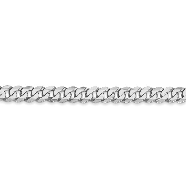 14k WG 4.75mm Flat Beveled Curb Chain - Image 2