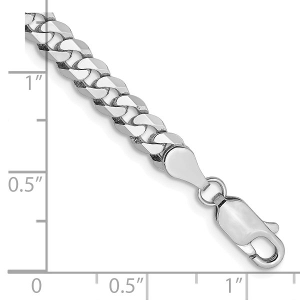 14k WG 4.75mm Flat Beveled Curb Chain - Image 2