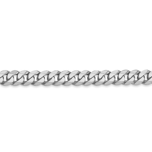 14k WG 5.75mm Flat Beveled Curb Chain - Image 2