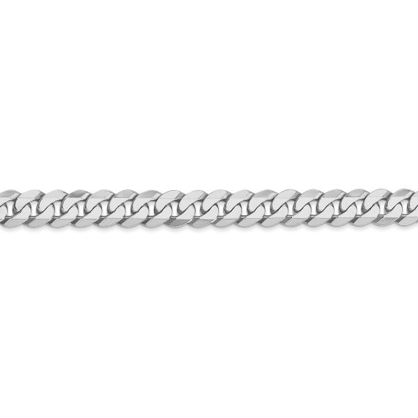 14k WG 6.25mm Flat Beveled Curb Chain - Image 2