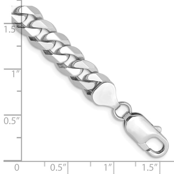 14k WG 8mm Flat Beveled Curb Chain - Image 2