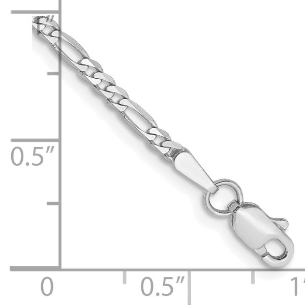 14k WG 2.25mm Flat Figaro Chain - Image 2