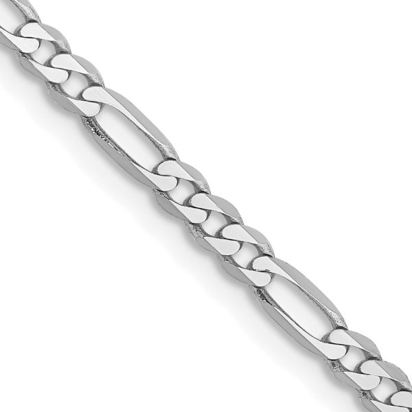 14k WG 2.75mm Flat Figaro Chain