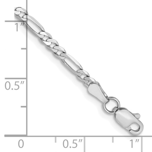 14k WG 2.75mm Flat Figaro Chain Anklet - Image 2