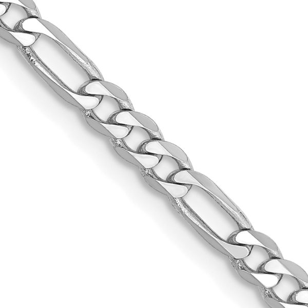 14k WG 3mm Flat Figaro Chain