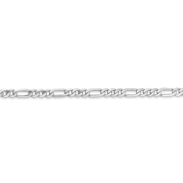 14k WG 3mm Flat Figaro Chain - Image 2