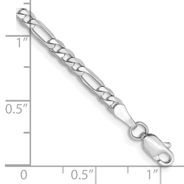 14k WG 3mm Flat Figaro Chain - Image 2