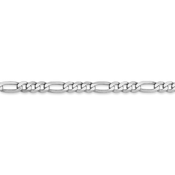 14k WG 4mm Flat Figaro Chain - Image 2