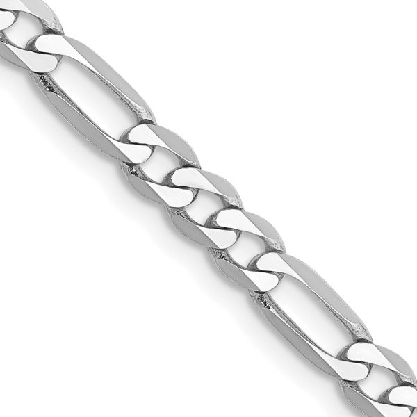 14k WG 4mm Flat Figaro Chain