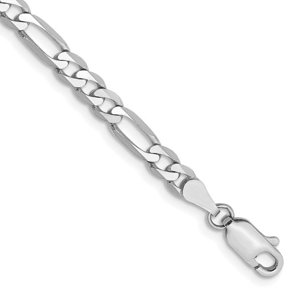 14k WG 4mm Flat Figaro Chain