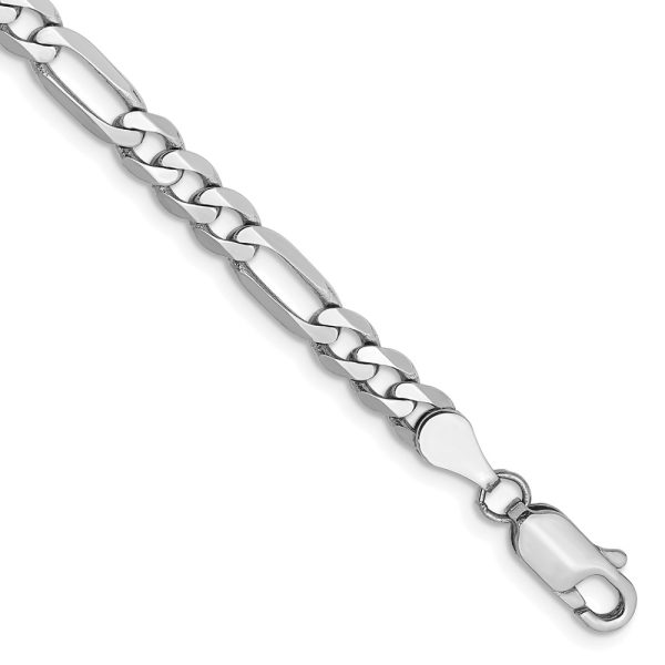 14k WG 4.5mm Flat Figaro Chain