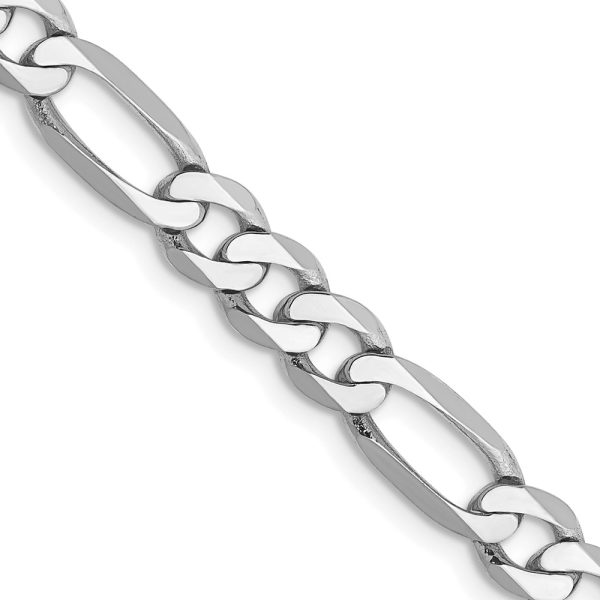 14k WG 5.5mm Flat Figaro Chain