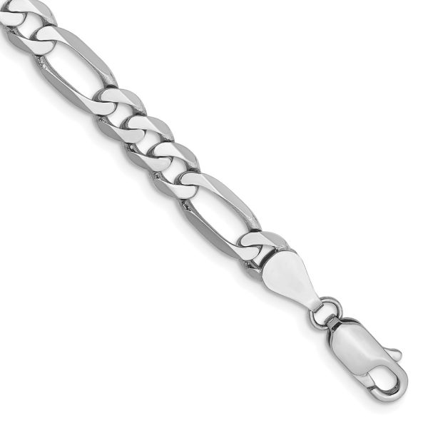 14k WG 5.5mm Flat Figaro Chain