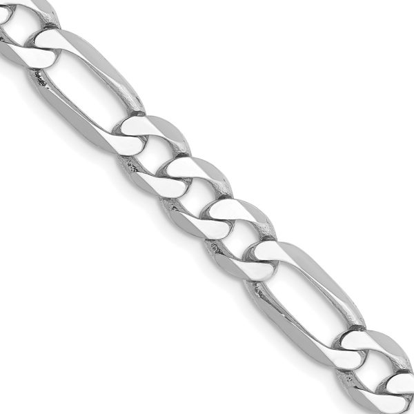 14k WG 6mm Flat Figaro Chain