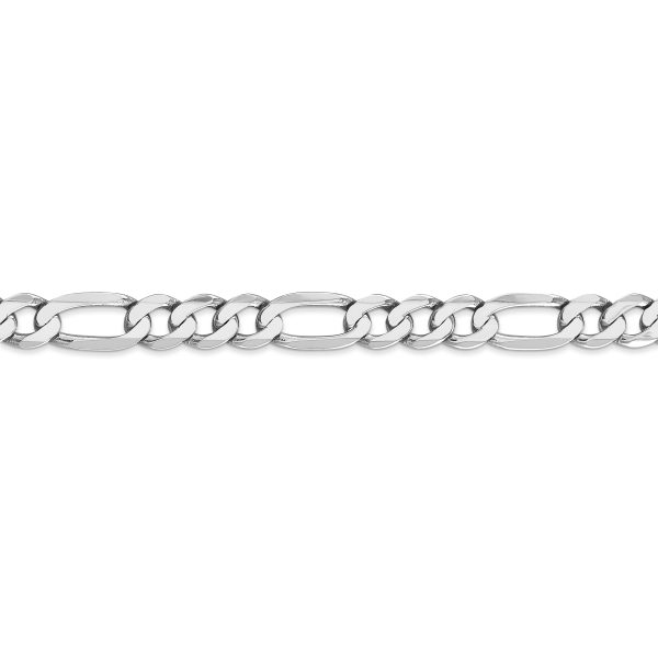 14k WG 7mm Flat Figaro Chain - Image 2