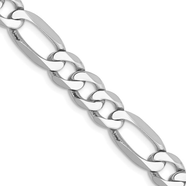 14k WG 7mm Flat Figaro Chain