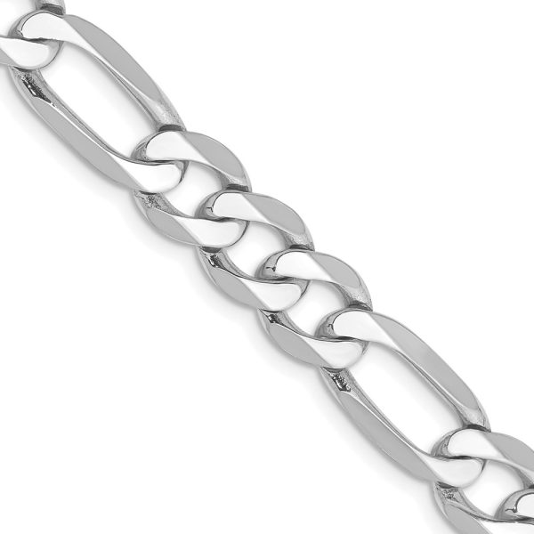 14k WG 7.5mm Flat Figaro Chain