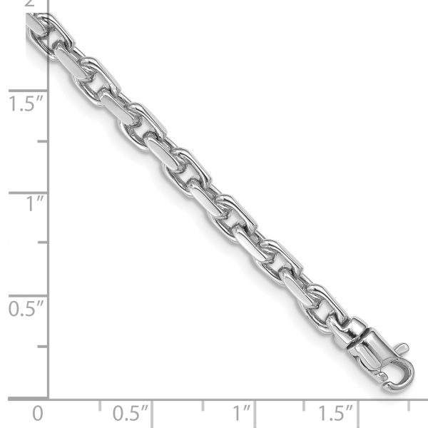 14k White Gold 4.2mm Hand-polished Fancy Link Bracelet - Image 3