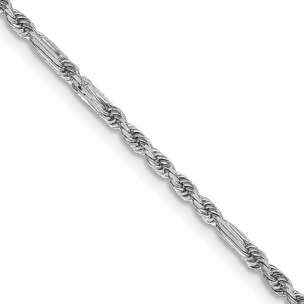 14k White Gold 1.8mm D/C Milano Rope Chain