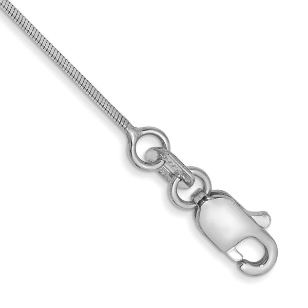 14k WG .6mm Octagonal Snake Chain Anklet