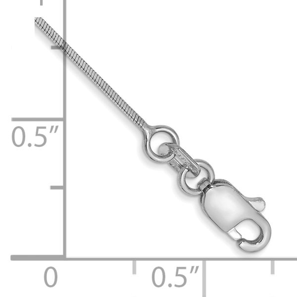 14k WG .6mm Octagonal Snake Chain Anklet - Image 2