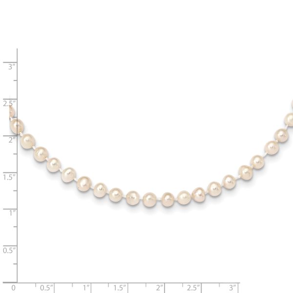 14k 4-5mm White Near Round Freshwater Cultured Pearl Necklace - Image 2