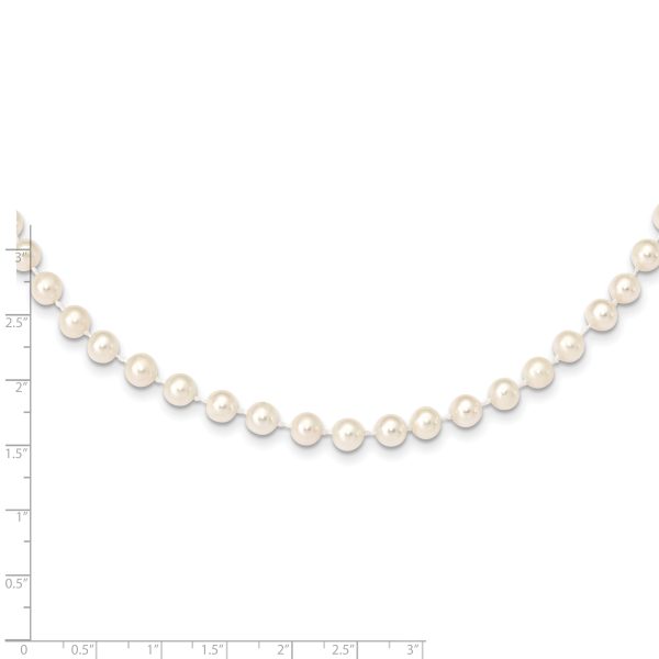 14k 5-6mm White Near Round Freshwater Cultured Pearl Necklace - Image 2